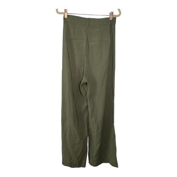 Revolve NONchalant Fabi Wide Leg Pleated Trouser Pant Olive Green Size Small - Picture 6 of 12